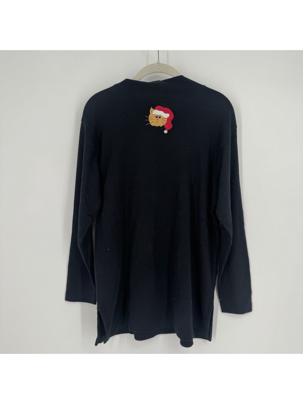 Vintage Christmas shirt womens small S black cats holiday vintage 90s grandma - Picture 4 of 4